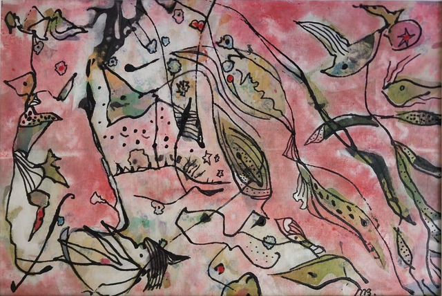 Iluminuras rosas, obra de Martha Barros